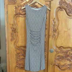 Elegant Navy and White Sleeveless Dress